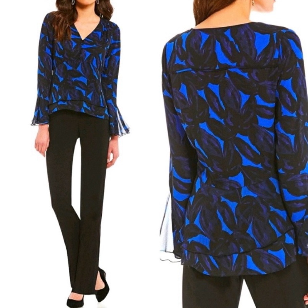 H BY HALSTON BLOUSE 19” PTP - Picture 1 of 2